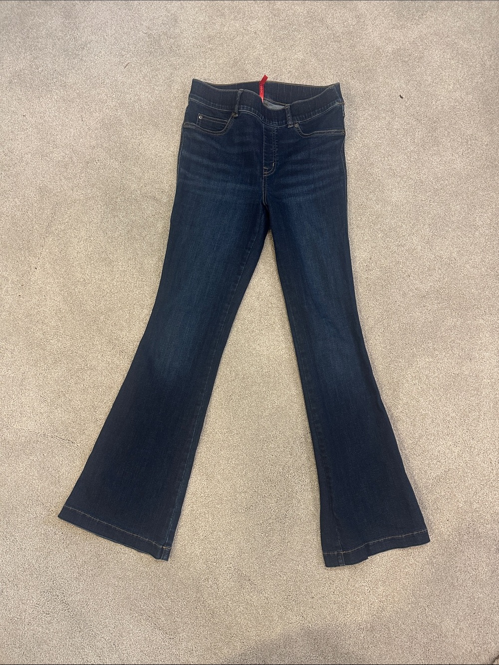 Spanx Dark Wash Women's Flare Jeans - Classic Stretch Denim